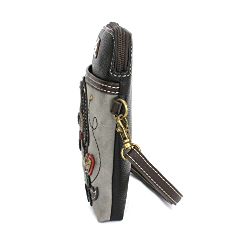 Image of CHALA Dog Collection Cell Phone Crossbody Purse-Women PU Leather /Canvas Multicolor Handbag with Adjustable Strap