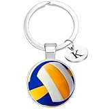 バレーボール キーホルダー イニシャル k 小さい 試合 応援 ファン グッズ バレー 名前 名入れ スポーツ 筆箱 鞄 飾り バッグ チャーム 小