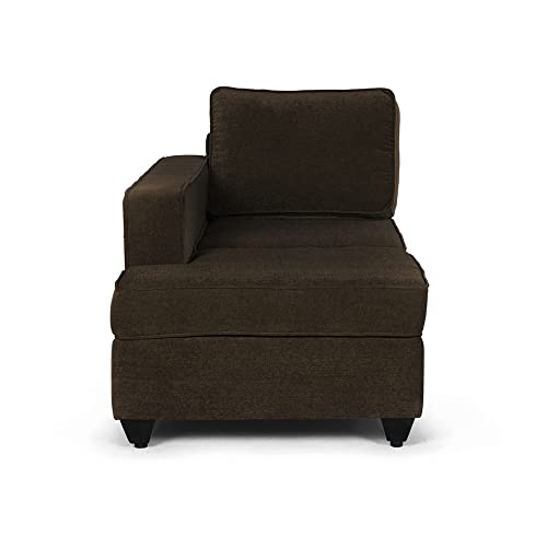 Image of Wakefit Sofa Set | 3 Year Warranty | Sofa 3 Seater, 3 Seater Sofa for Living Room, Wooden Sofa Set, 4 Seater + Left Aligned, Sofa for Living Room - Napper(Malphino : Dark Earth)