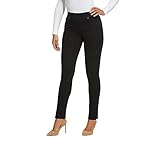 Gloria Vanderbilt Women's Avery Slim Straight Pull on Jean, Black, 8