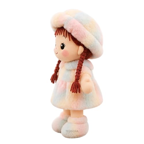 Image of Rainbow Dress Doll with Braided Hair Soft Toy for Girls Boys Kids,Multicolor,Rag Plush Stuffed Baby Teddy Gift Birthday, 40 cm