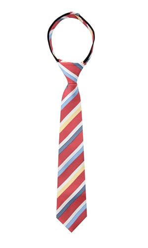 Spring Notion Boy's Striped Woven Zipper Tie Red Large