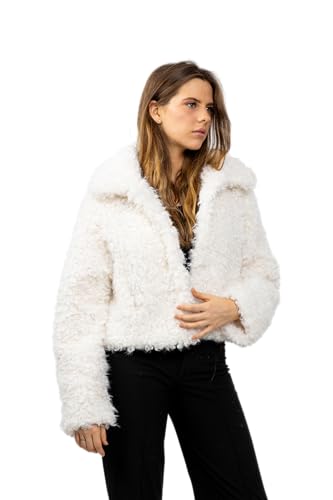 Manteau court fausse fourrure mouton idéal pour sorties en ville