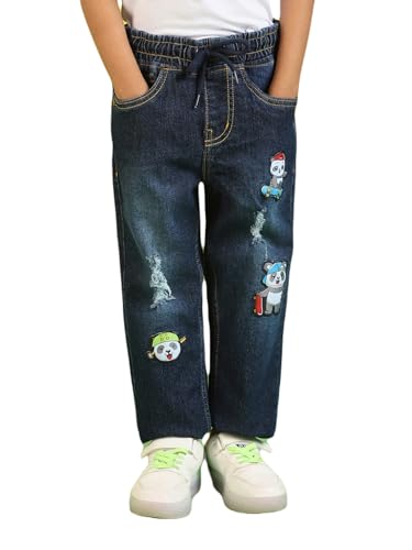 Image of Nautinati Boys Cotton Denim Jeans with Value-Added Detailing | Age 2-10 Years