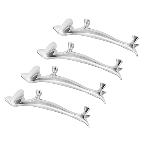 GLEAVI 4個 属製小犬デザイン箸置き 滑らか無傷面 食卓用カトラリーレスト 転がり防止 キッチン箸台 対応