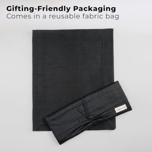Luxe Shine™ by D'Moksha Black Table Runner 72 Inches Long, Elegant Silk Table Runner, Machine Washable, 14 x 72 Inch for Dresser, Dining- Summer, Father's Day by D'Moksha Homes - Image 4