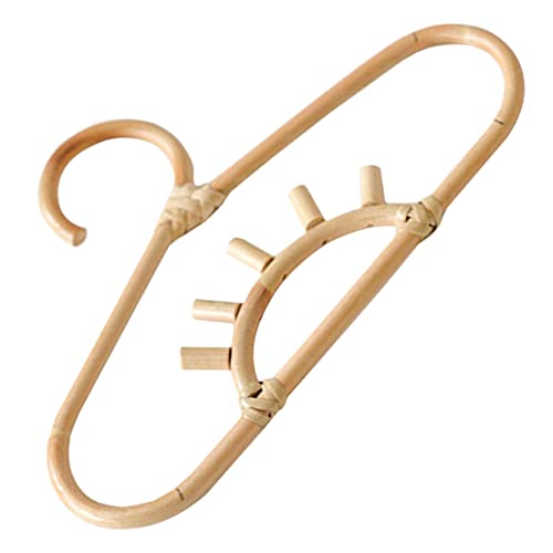 KOMBIUDA Rattan Clothes Hanger Natural Rattan Clothing Hangers for Nursery Smooth Finish Space Saving Wardrobe Organizer Present for Moms and Showers