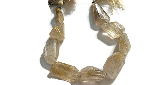 Quartz rutilé doré perles pépites facettées 17X22MM fil de 10 pouces LKBEADS pour bijoux