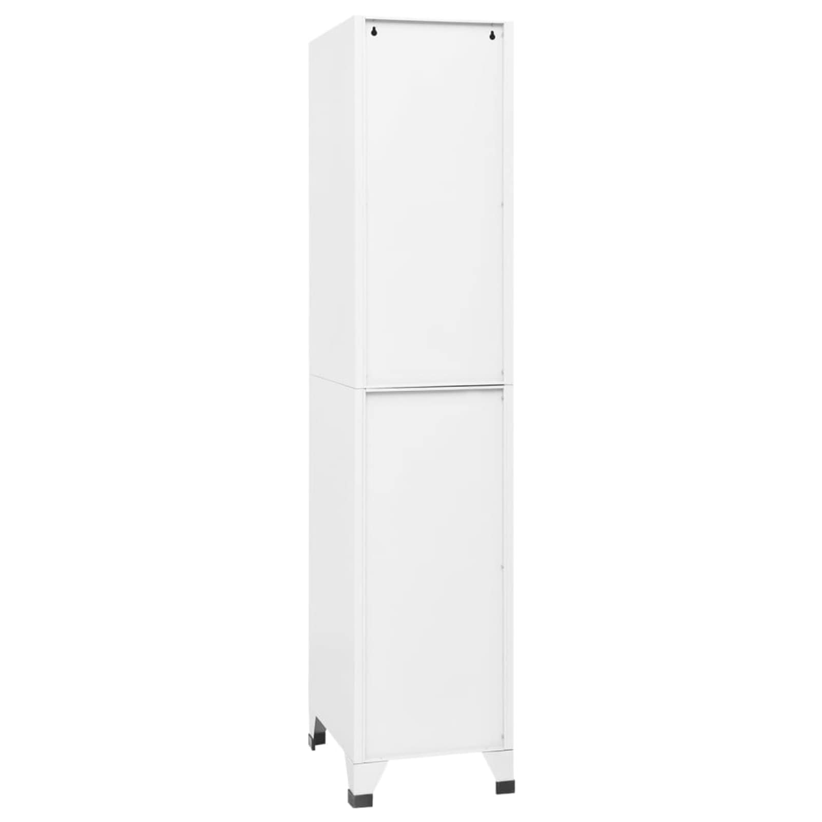 Armario CasilleroTaquillas vestuarios Armario Taquilla Armario Metalico de Acero Armario Oficina con 3 Casilleros y Puertas con Cerradura Blanco 38 x 45 x 180 cm