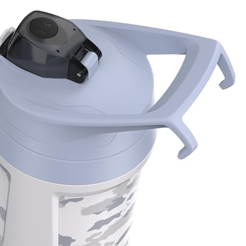 Image of Under Armour 32 oz Insulated Water Bottles - Sports Water Jug with Fence Hook, Leak Resistant for Baseball, Football & More, 32 oz Insulated, White Woodland