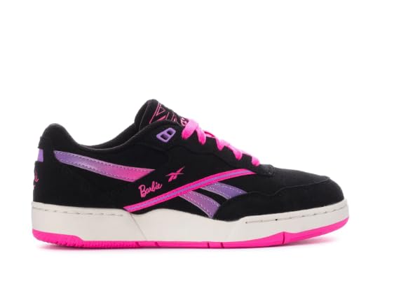 Reebok Unisex Kid's Barbie BB 4000 II Sneaker, Black/Black/Pink Paradise, Big Kid 5.5