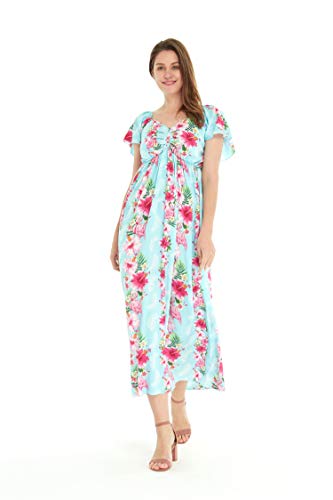 Image of Hawaii Hangover Family Matching Clothes, Pink Hibiscus Vine Turquoise | Family matching Hawaiian outfits, Pink Hibiscus Vine Turquoise, lightweight rayon, machine washable, tropical floral print