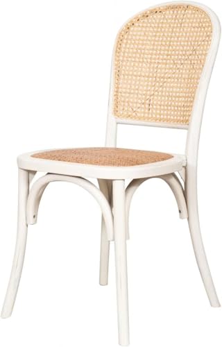 Biscottini Silla de Comedor 88x44x44 cm - Silla de Bar y Silla Bistro de Madera - Silla de Cocina de Rattan - Mobiliario de Cocina - Muebles de Madera
