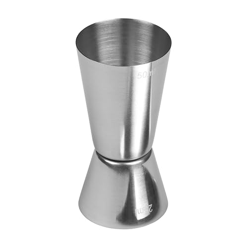 Tala Stainless Steel Cocktail Jigger - Dual Spirit Measuring Cup for Home Bar - Single & Double Shot Measure, 25ml & 50ml, Silver