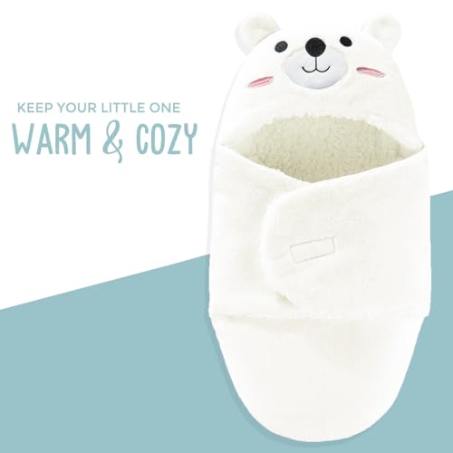 Image of Swaddles for Newborns,Personalized Baby Sleep Sack,Infant Cute Plush Receiving Blanket 0-6 Months for Girl Boy (White Bear)