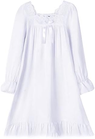 Girls Pure White Nightgown Sleepwear Long Sleeve Princess Dress 2 31qc8twPT1L. AC