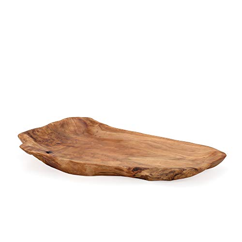 Torre & Tagus Costa Carved Wooden Platter Rustic Classic Fruit Display for Dining Room Coffee Table Presentation