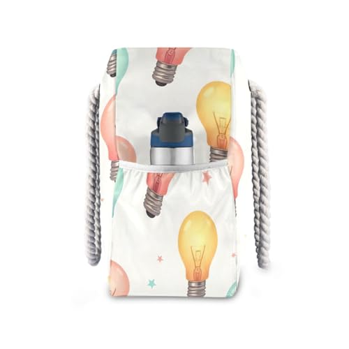 susiyo Colorful Light Bulbs Beach Bags for Women Large Travel Tote Bag Waterproof Sandproof Lightweight Swim Pool Bag for Family Outdoor3