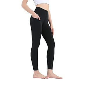 High Waisted Gym Leggings with Pockets for Women – Workout Sports Running Yoga Pants Soft Compression Opaque Leggings