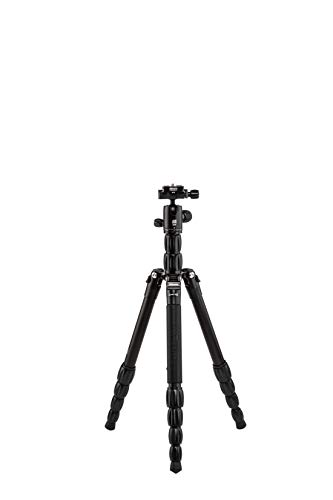 Promo 40% OFF MeFOTO Backpacker S Lightweight 54.7" Aluminum Travel Tripod/Monopod w/Case, Twist Locks, Dual Action Ballhead w/Arca Swiss Plate for Mirrorless/DSLR Sony Nikon Canon Fuji - Aluminum Black (BPSABLK)