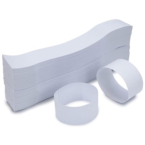 ZORVYN 100 Stück Selbstklebend Geldschein-Banderolen, Bündel-Streifen, Währung Rechnung Band Blank, Geldscheinverpackungen, Geld-Bargeldbänder für Noten und Wraps Geld organisieren (7.6x1.14In)