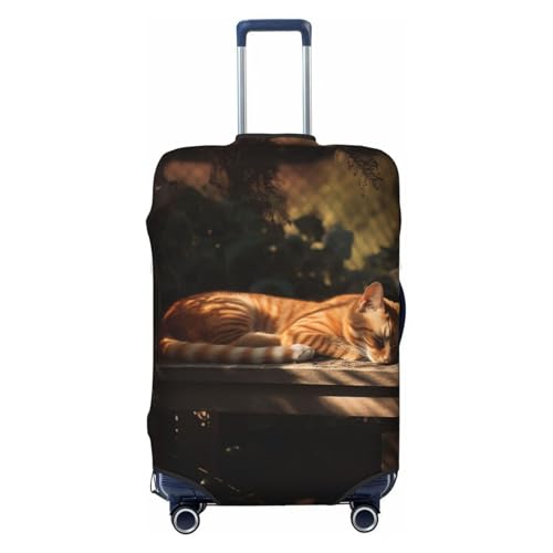 Orange Cat Sleeping Travel Luggage Cover Elastic Washable Suitcase Protector Anti-Scratch Travel Suitcase Cover Luggage Protector Fits 18-32 Inch Suitcase