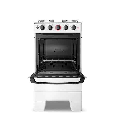 Fogão a Gás Mesa Inox Forno 50L Limpa Fácil e Acendimento Automático Esmaltec IDEAL Super F4IAB Cor Branco 4 bocas Bivolt