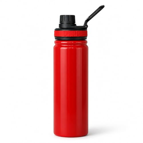 Image of Premium 1 Litre Vacuum Insulated Stainless Steel Water Bottle | SUS 316 Food Grade Steel | Hot 12 Hrs & Cold 24 Hrs | Leakproof, BPA Free | Wide Mouth with Steel Filter (RED)