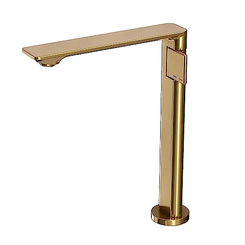 Mitigeur lavabo or brossé résistant aux traces de doigts en laiton