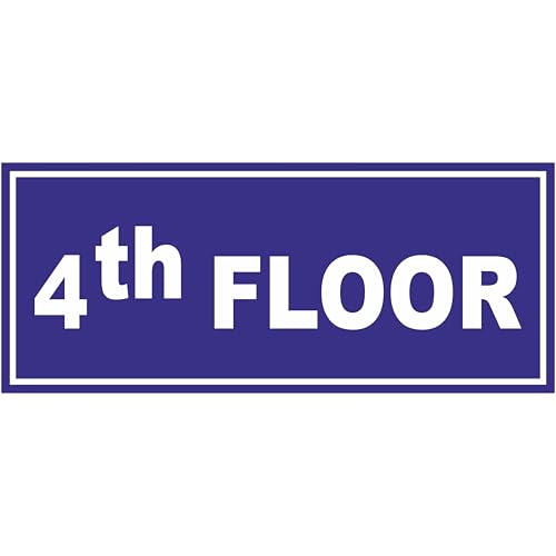 Image of ATTRACTSO - 4th Floor Sign Self Adhesive Laminated Sticker for Home, Office, Shop, Hospital, Hotel, Theatre, Restaurant - 12 inchx5 inch inch (Blue)