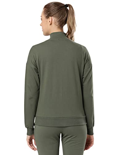 Image of Jockey A111 Women Super Combed Cotton French Terry Drop Shoulder Styled Jacket with Ribbed Cuff and Hem