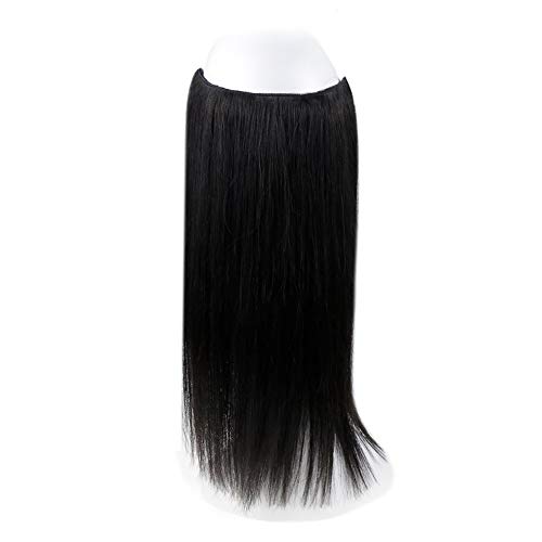 Halo Hair Extensions 10 Inch Color 1B Off Black Silky Stright Hair 50g Remy Hair Extensions with Fish Wire Human Hair Halo