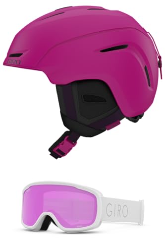Giro Avera - Combo de gafas de casco de nieve para mujer, color rosa mate para calle/erizo - Núcleo blanco claro - Talla S