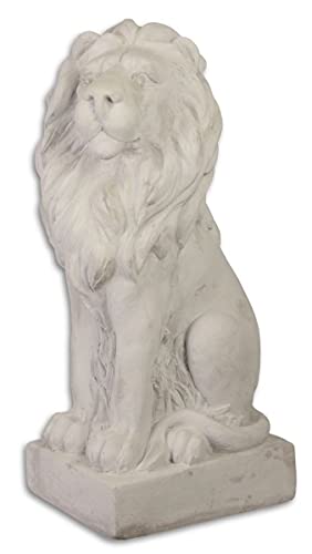 Sculpture lion assis 75cm pour structurer et embellir une grande terrasse d'hôtel
