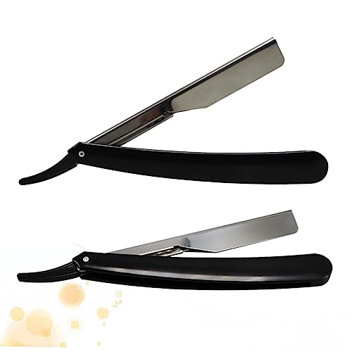 Beatifufu 2pcs Manual Beard Razor Shaving Razor for Men Barber Barbering Tool Material