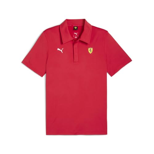 PUMA Men's Standard Scuderia Ferrari Formula 1 Cloudspun Polo, Rosso Corsa AH25