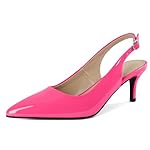 AUMOTED Women's Mid Heel Pumps Slingback Heels Stylish Low Heel Pumps Elegant Pointed Toe Heels for Wedding 2.5 Inch Dressy Pumps