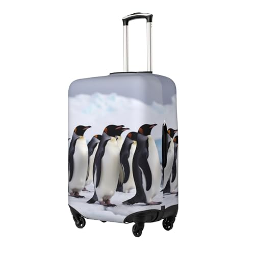 Antarctica Penguins Luggage Cover Washable Stretch Suitcase Protector Anti-Scratch Travel Luggage Sleeve Elastic Baggage Cover Fits 18-32 Inch2