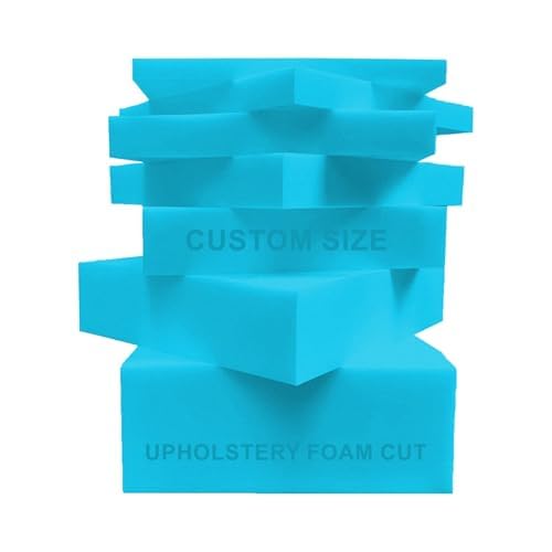 RAINBOW Upholstery Foam Cut Sofa Cushion Extra Firm Foam Sheet Cut, Comfort and Support, Cushion Foam Replacements, Car Seats, Mattresses, and Foam Blocks, Blue, (3 Inch Thick, 12 x 12 Inch)