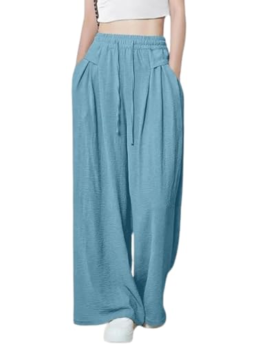 Image of GRECIILOOKS High Waist Polycotton Trousers for Women - Flared Parachute Pants with Side Pockets | Casual Travel Cargo Pants (Available in Plus Size and Value Pack)