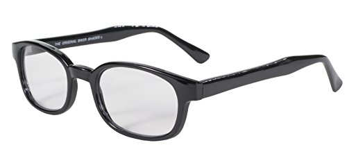 Pacific Coast Original Kd's Biker Sunglasses (Black Frame/Clear Lens) #TOP3