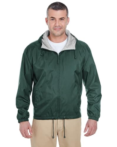 UltraClub Fleece-Lined Hooded Jacket (8915) Forest Green, S3
