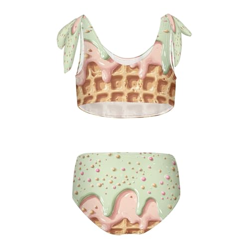 Sprinkles Chocolate Light Green Mint Glaze Ice Cream Girls Tankini Swimsuit Kids Bikini Sets 2 Pcs Bathing Suit 3T2