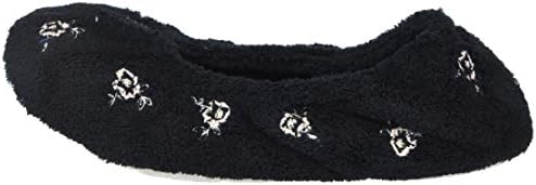 isotoner womens 2 Pack Ballerina Embroidered and Solid Ballet Flat, Black Embroidered, Light Grey Solid, 5 6 US | Image 7