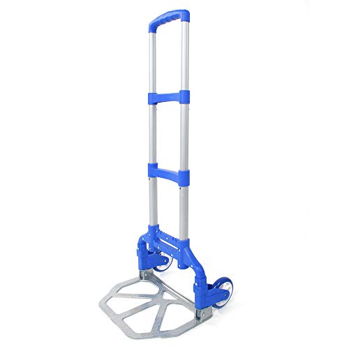 Carretilla plegable portátil de aluminio azul miniatura 4