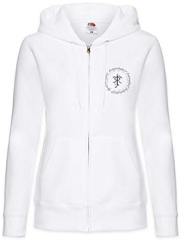 Sweat à Capuche Zip Femme Urban Backwoods Ring Text Veste Hoodie Noir