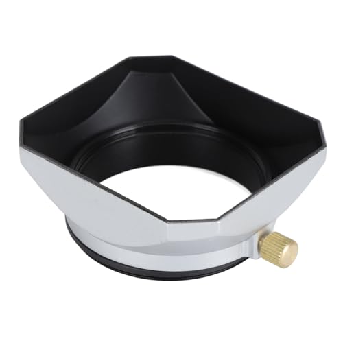 52mm Lens Hood, Retro Silver Square Lens Hood Shade, for 52mm Lens Camera Accessories