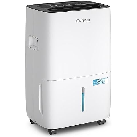 Fehom 80 Pints Dehumidifier Most Efficient Energy Star - 5,000 Sq. Ft. Dehumidifier for Basement with Drain Hose and 1.06 Gal Water Tank, Smart Dehumidifiers for Home, Large Rooms(JD025L-80) Cover