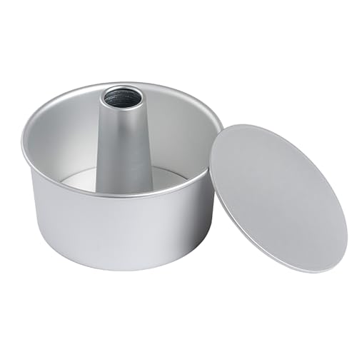 I ENJOY+ シフォンケーキ型 & デコ型 アルミ 17cm シフォン型 しふぉんけーき 型 底取れ式 つなぎ目のない焼型 ケーキ型 ホールケーキ スポンジケーキ 業務用 型の高さ10.5cm シルバーのサムネイル