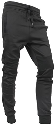 Hat and Beyond Mens Jogger Pants Biker Slim Fit Casual Fleece Active Elastic Workout Training